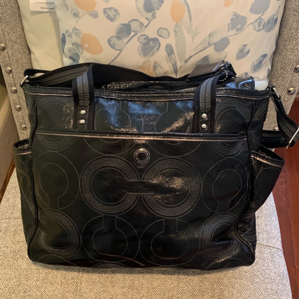 Black coach diaper bag gently used great condition.